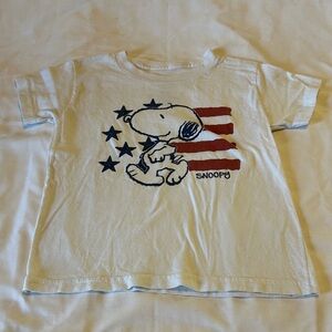 Peanuts Patriotic/July 4th Kids Size 5 Red White and Blue Snoopy T-Shirt